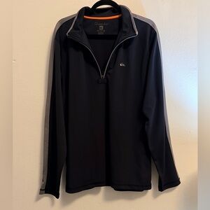 Quiksilver Black and Gray Quarter-Zip Pullover
